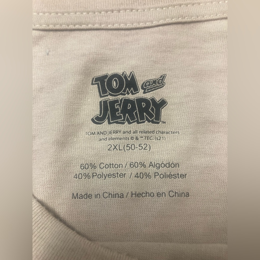2021 Tom and Jerry Cartoon All Over Print Tan Long Sleeve Shirt Size 2XL - Picture 7 of 7